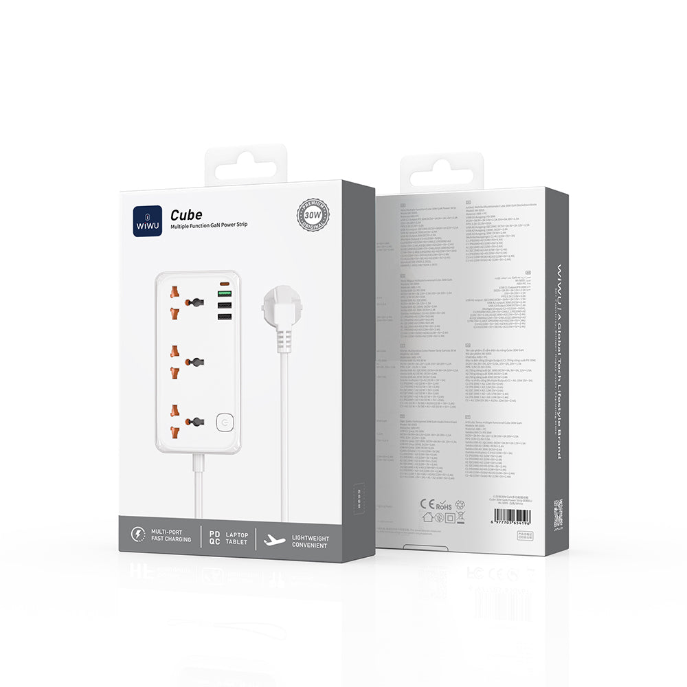 Wiwu Wi-S005 GaN Tech Power Strip Çoklu Priz 30W Wiwu Wi-S005 GaN Tech Power Strip Çoklu Priz 30W